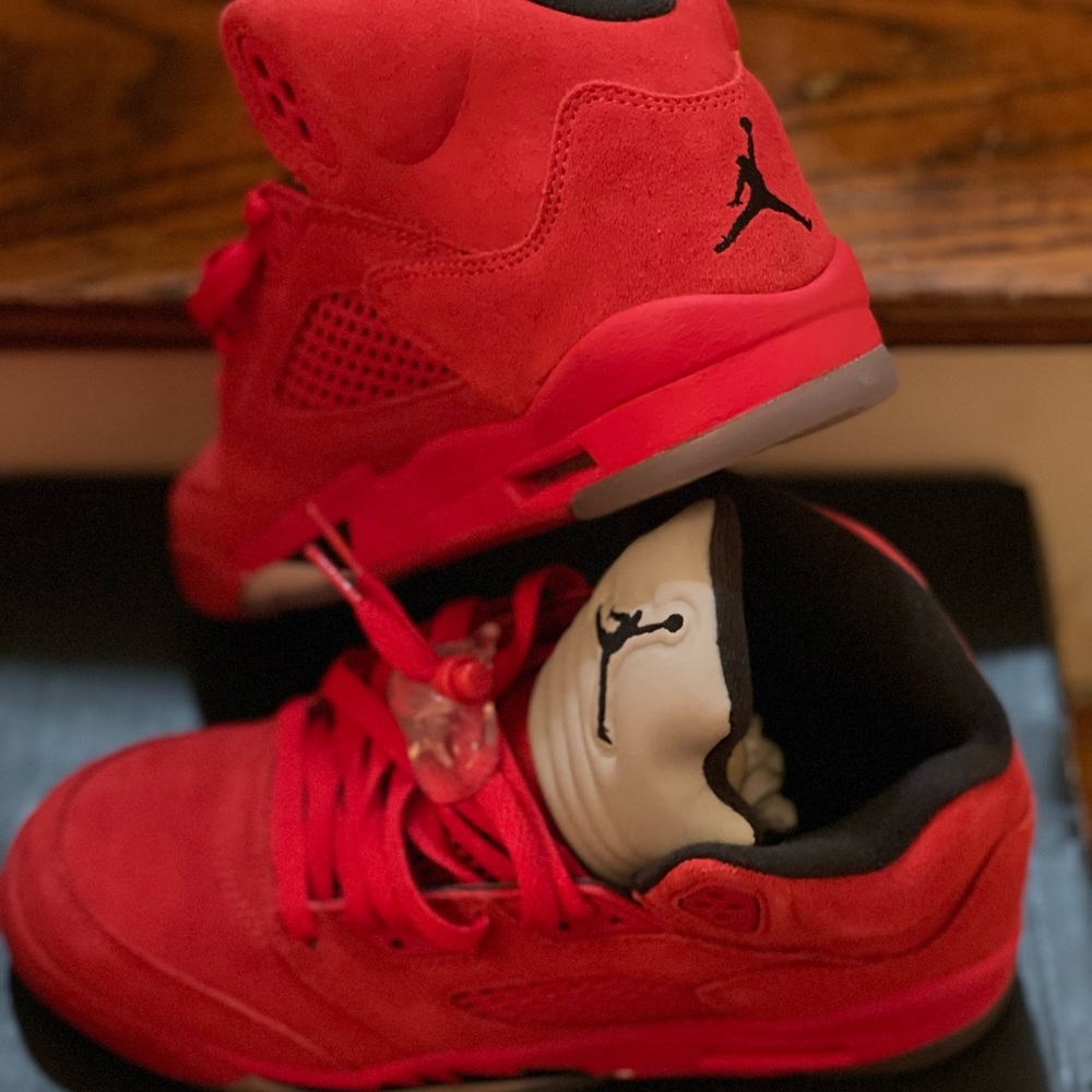 Jordan 5 GS Sz 4.5 Red/Blk